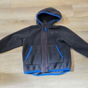 MEC Kids Fleece Hoodie - Charcoal with Blue Accents